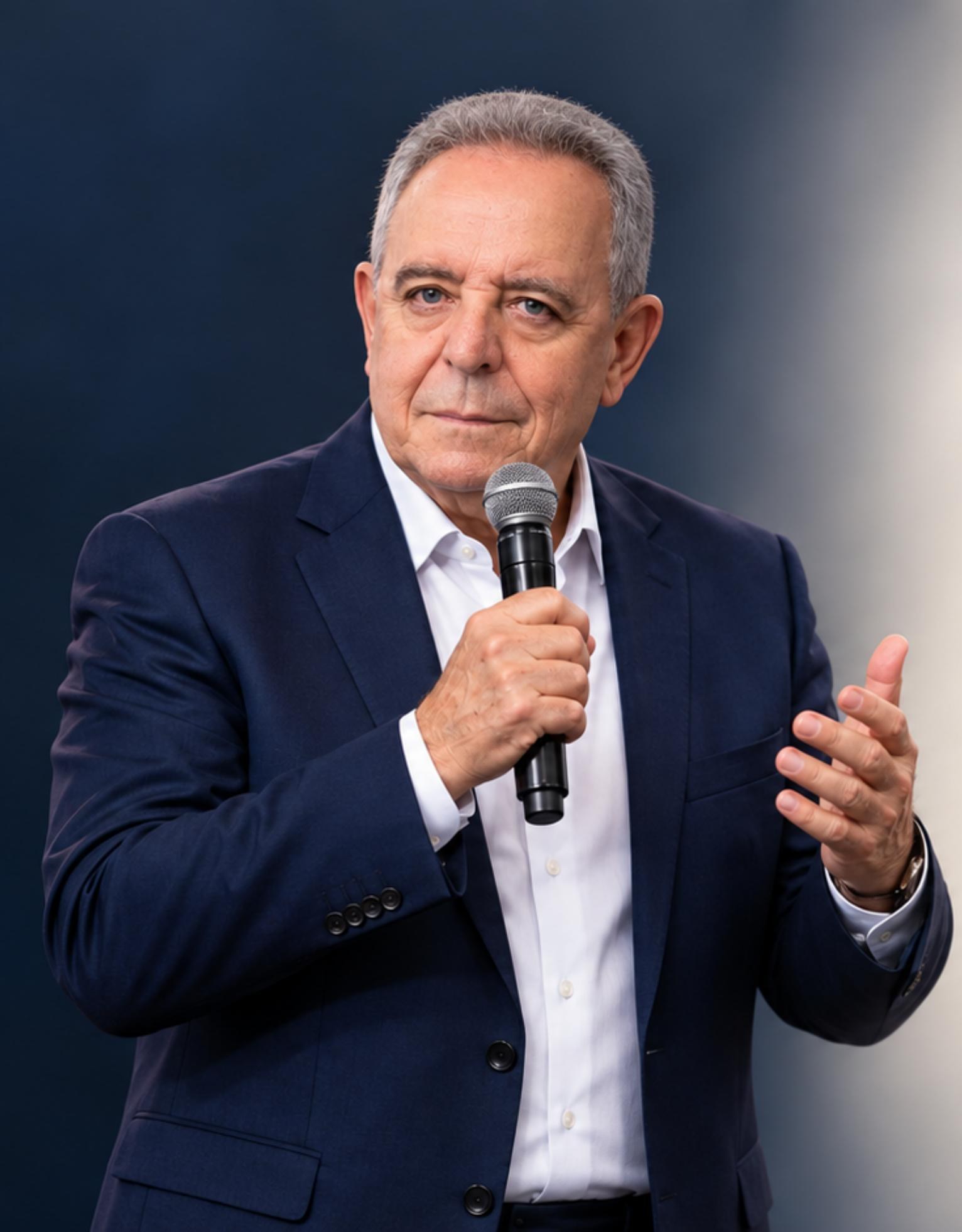 Roberto Gusman falando ao microfone